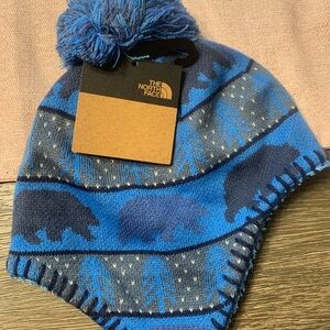The North Face Kids Blue Patterned Beanie